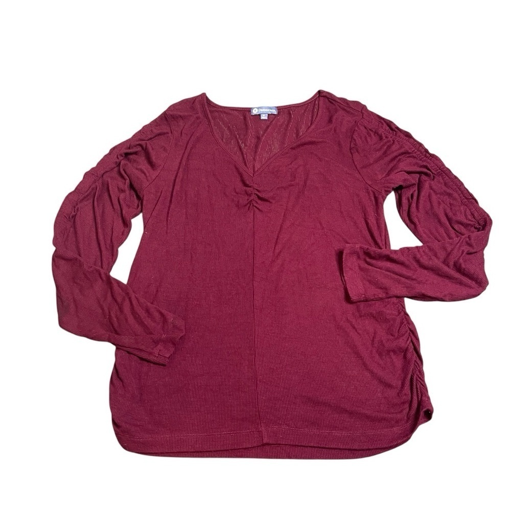 Democracy Burgundy Long Sleeve Blouse size M